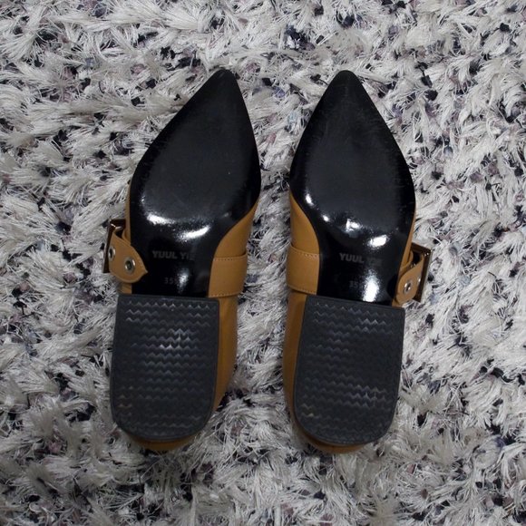 Korean Brand YUUL YIE Tan Stylish Flats Leather - Picture 2 of 7